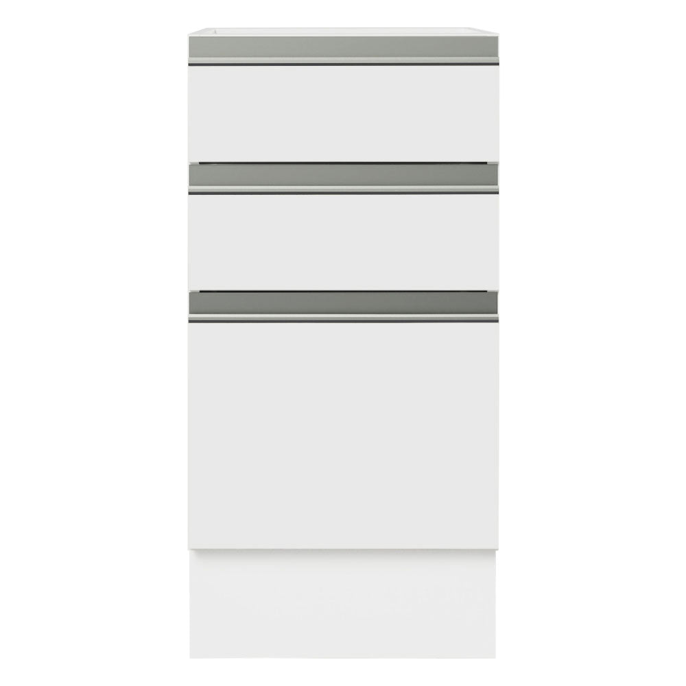 Bajo Mesada 40 x 60 cm, 3 Cajones (Sin Mesada) Glamy Blanco
