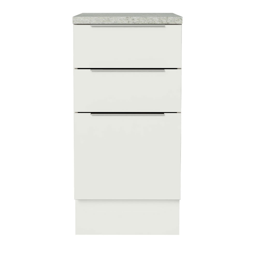 Bajo Mesada Cocina 40 x 60 cm 3 Cajones (Con Mesada) Blanco Stella Madesa