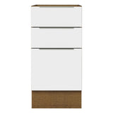 Bajo Mesada Cocina 40 x 60 cm 3 Cajones (Sin Mesada) Marrón/Blanco Stella Madesa