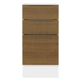 Bajo Mesada Cocina 40 x 60 cm 3 Cajones (Sin Mesada) Blanco/Marrón Stella Madesa
