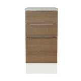 Bajo Mesada Cocina 40 x 60 cm 3 Cajones (Con Mesada) Blanco/Marrón Stella Madesa
