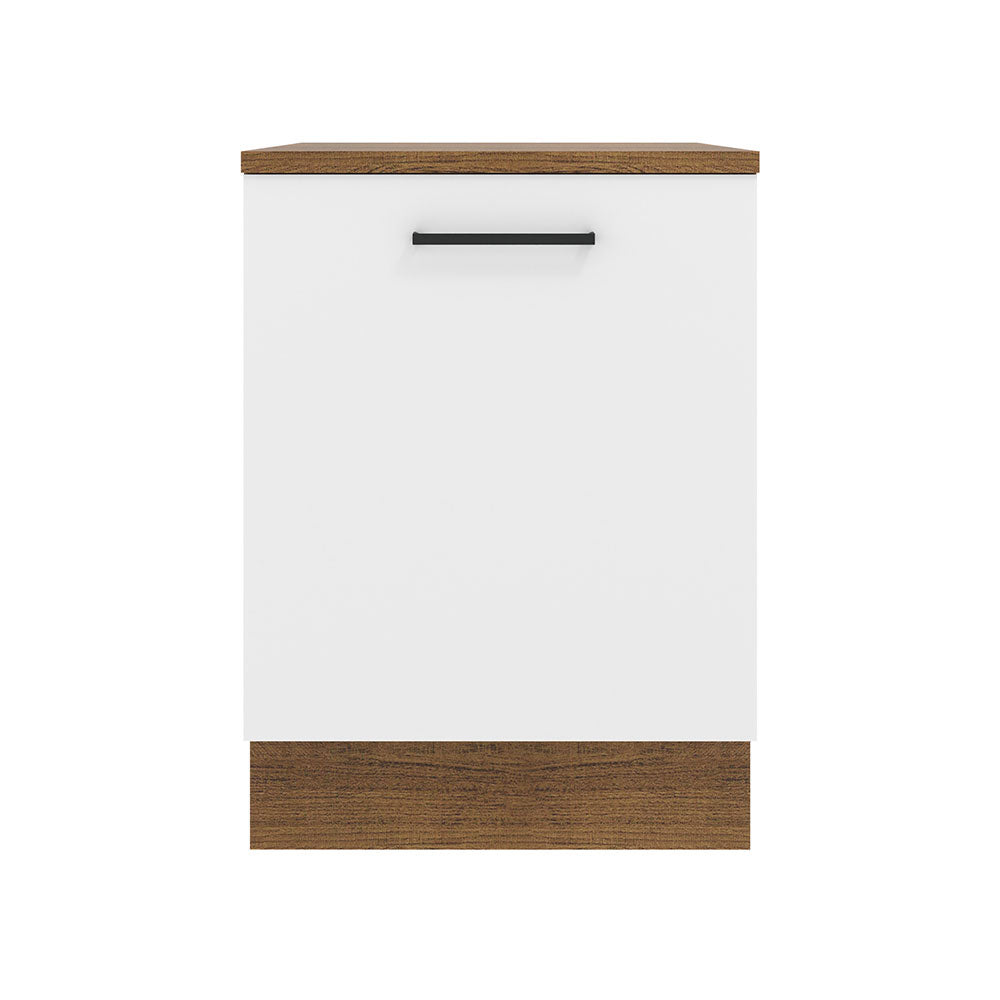 Bajo Mesada Cocina 60 x 60 cm 1 Puerta (Con Mesada) Marrón/Blanco Agata Madesa
