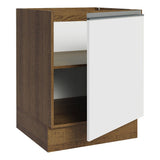Bajo Mesada Cocina 60 x 60 cm 1 Puerta (Sin Mesada) Marrón/Blanco Glamy Madesa