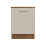 Bajo Mesada Cocina 60 x 60 cm 1 Puerta (Con Mesada) Marrón/Crema Agata Madesa
