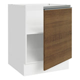 Bajo Mesada Cocina 60 x 60 cm 1 Puerta (Sin Mesada) Blanco/Marrón Glamy Madesa