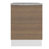 Bajo Mesada Cocina 60 x 60 cm 1 Puerta (Con Mesada) Blanco/Marrón Stella Madesa