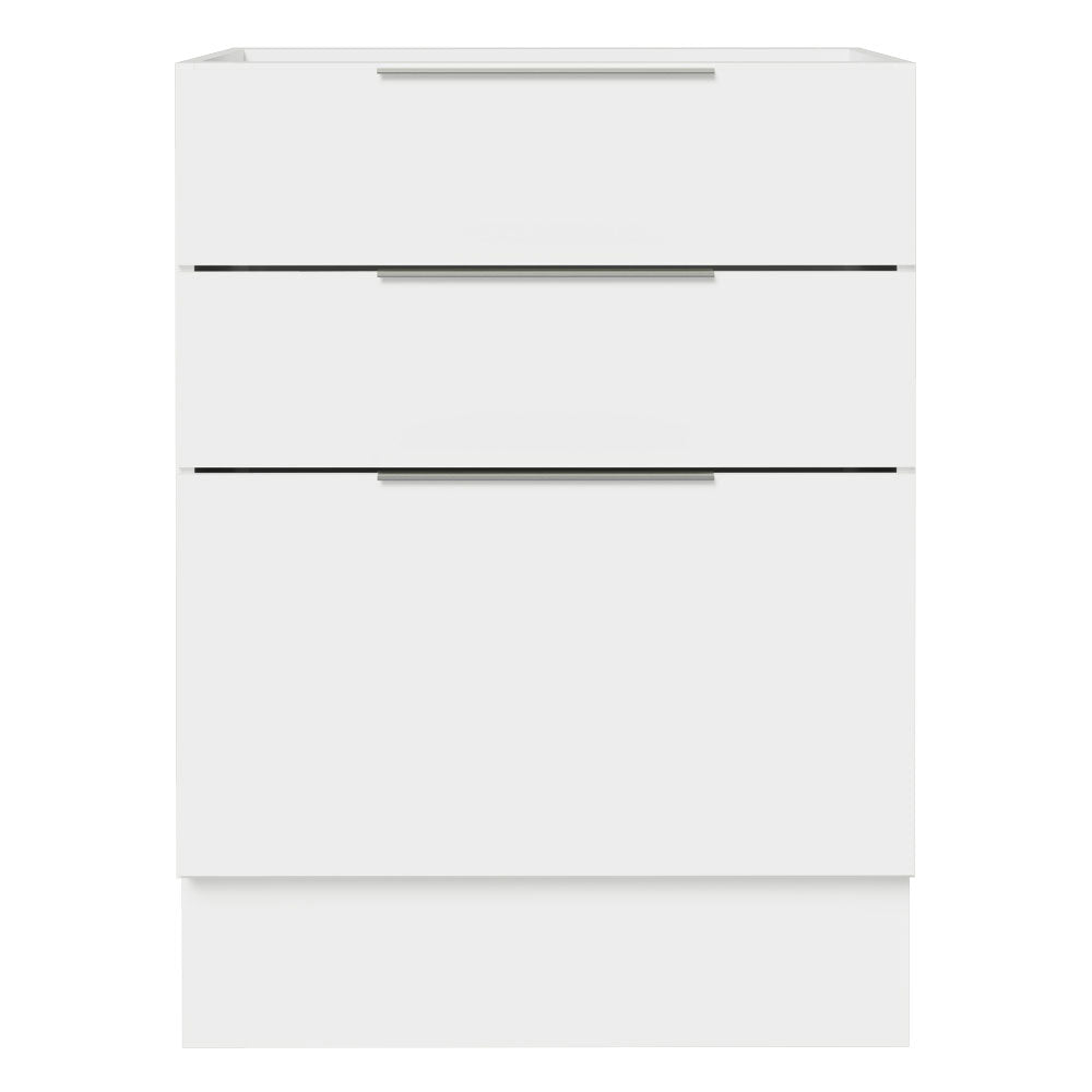 Bajo Mesada Cocina 60 x 60 cm 3 Cajones (Sin Mesada) Blanco Stella Madesa
