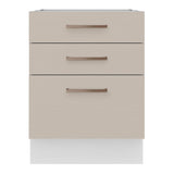 Bajo Mesada Cocina 60 x 60 cm 3 Cajones (Sin Mesada) Blanco/Crema Agata Madesa