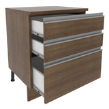 Bajo Mesada Madesa Glamy 60 x 60 cm 3 Cajones (Con Mesada) Marrón