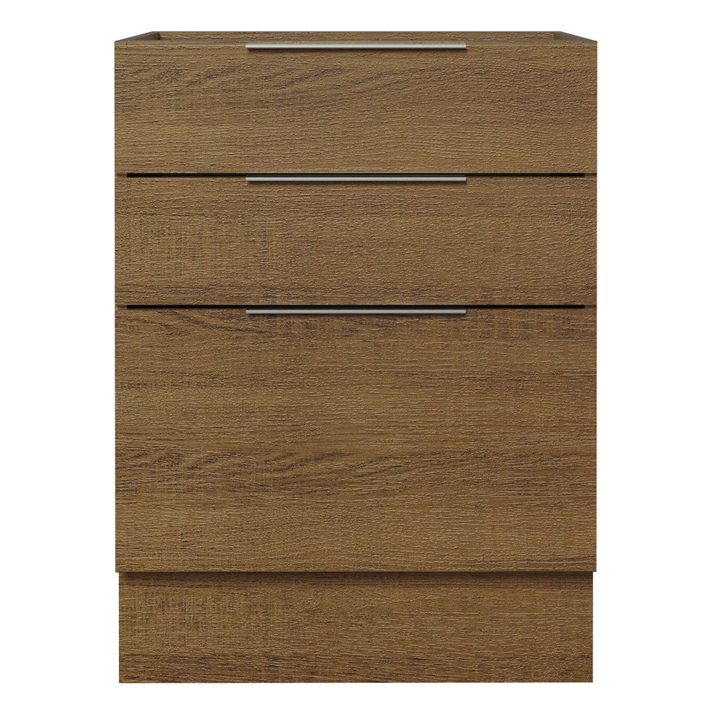 Bajo Mesada Cocina 60 x 60 cm 3 Cajones (Sin Mesada) Marrón Stella Madesa