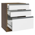 Bajo Mesada 60 x 60 cm 3 Cajones (Sin Mesada) Marrón/Blanco Glamy Madesa