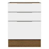 Bajo Mesada Cocina 60 x 60 cm 3 Cajones (Sin Mesada) Marrón/Blanco Stella Madesa