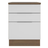 Bajo Mesada 60 x 60 cm 3 Cajones (Con Mesada) Marrón/Blanco Stella Madesa