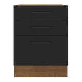 Bajo Mesada 60 x 60 cm 3 Cajones (Sin Mesada) Marrón/Negro Agata Madesa