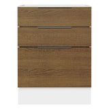 Bajo Mesada Cocina 60 x 60 cm 3 Cajones (Sin Mesada) Blanco/Marrón Stella Madesa