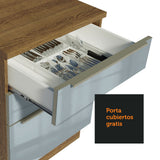 Bajo Mesada 60 cm  x 60 cm, 3 Cajones Lux Marrón/Gris
