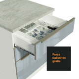 Bajo Mesada 60 cm x 60 cm, 3 Cajones Lux Blanco/Gris