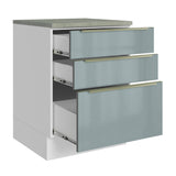 Bajo Mesada 60 cm x 60 cm, 3 Cajones Lux Blanco/Gris