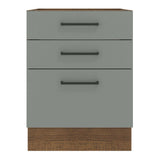 Bajo Mesada Cocina 60 x 60 cm 3 Cajones (Sin Mesada) Marrón/Gris Agata Madesa