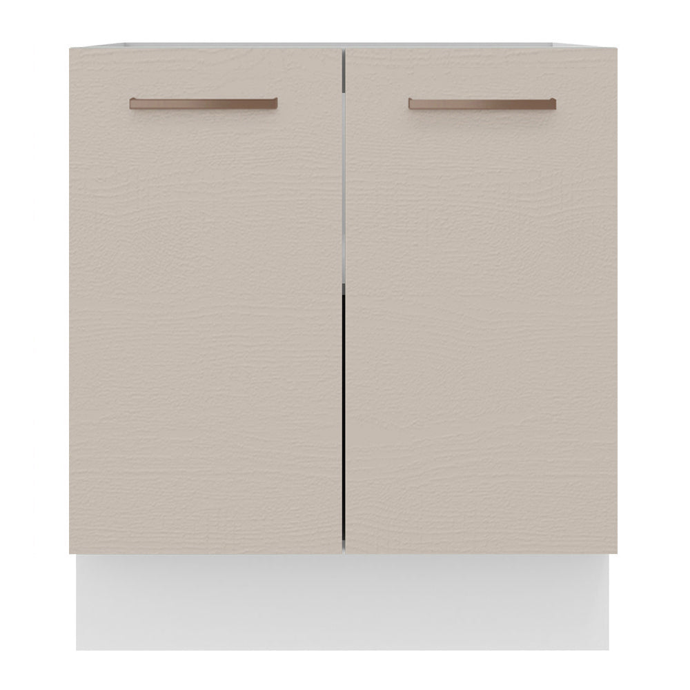 Bajo Mesada Cocina 70 x 60 cm 2 Puertas (Sin Mesada) Blanco/Crema Agata Madesa