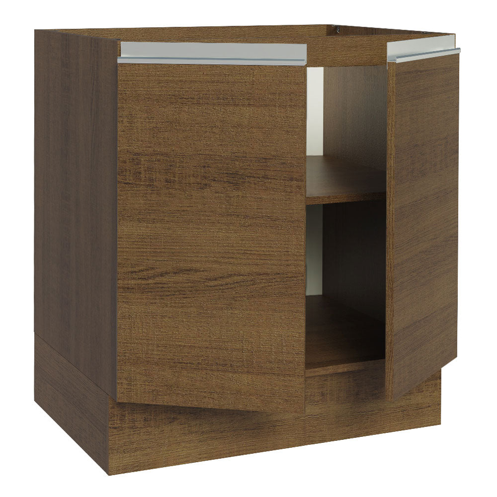 Bajo Mesada Cocina 70 x 60 cm 2 Puertas (Sin Mesada) Marrón Glamy Madesa