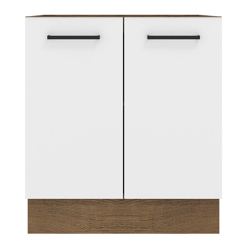 Bajo Mesada Cocina 70 x 60 cm 2 Puertas (Sin Mesada) Marrón/Blanco Agata Madesa
