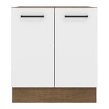 Bajo Mesada Cocina 70 x 60 cm 2 Puertas (Sin Mesada) Marrón/Blanco Agata Madesa