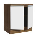 Bajo Mesada 70 x 60 cm 2 Puertas (Con Mesada) Marrón/Blanco Glamy Madesa