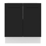Bajo Mesada Cocina 70 x 60 cm 2 Puertas (Sin Mesada) Blanco/Negro Agata Madesa