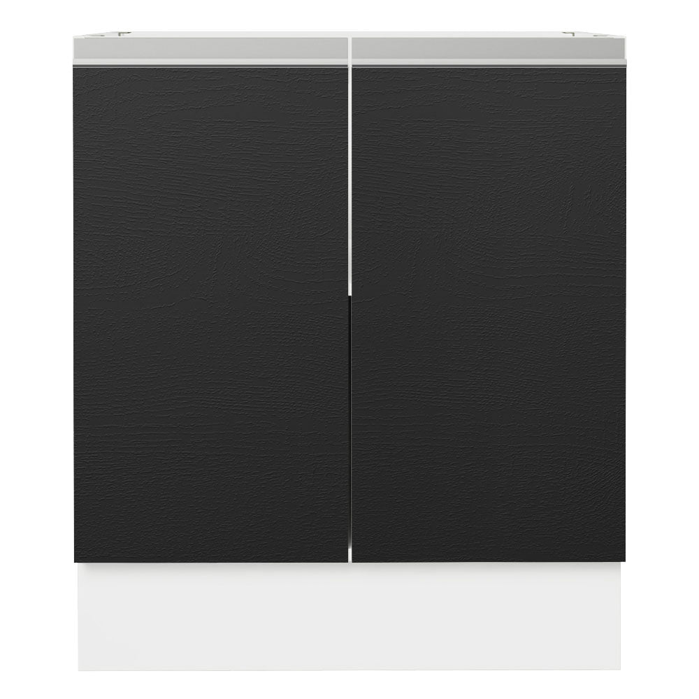 Bajo Mesada Cocina 70 x 60 cm 2 Puertas (Sin Mesada) Blanco/Negro Glamy Madesa
