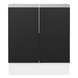 Bajo Mesada Cocina 70 x 60 cm 2 Puertas (Sin Mesada) Blanco/Negro Glamy Madesa