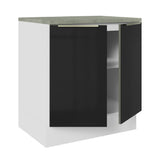 Bajo Mesada 70 cm x 60 cm, 2 Puertas Lux Blanco/Negro