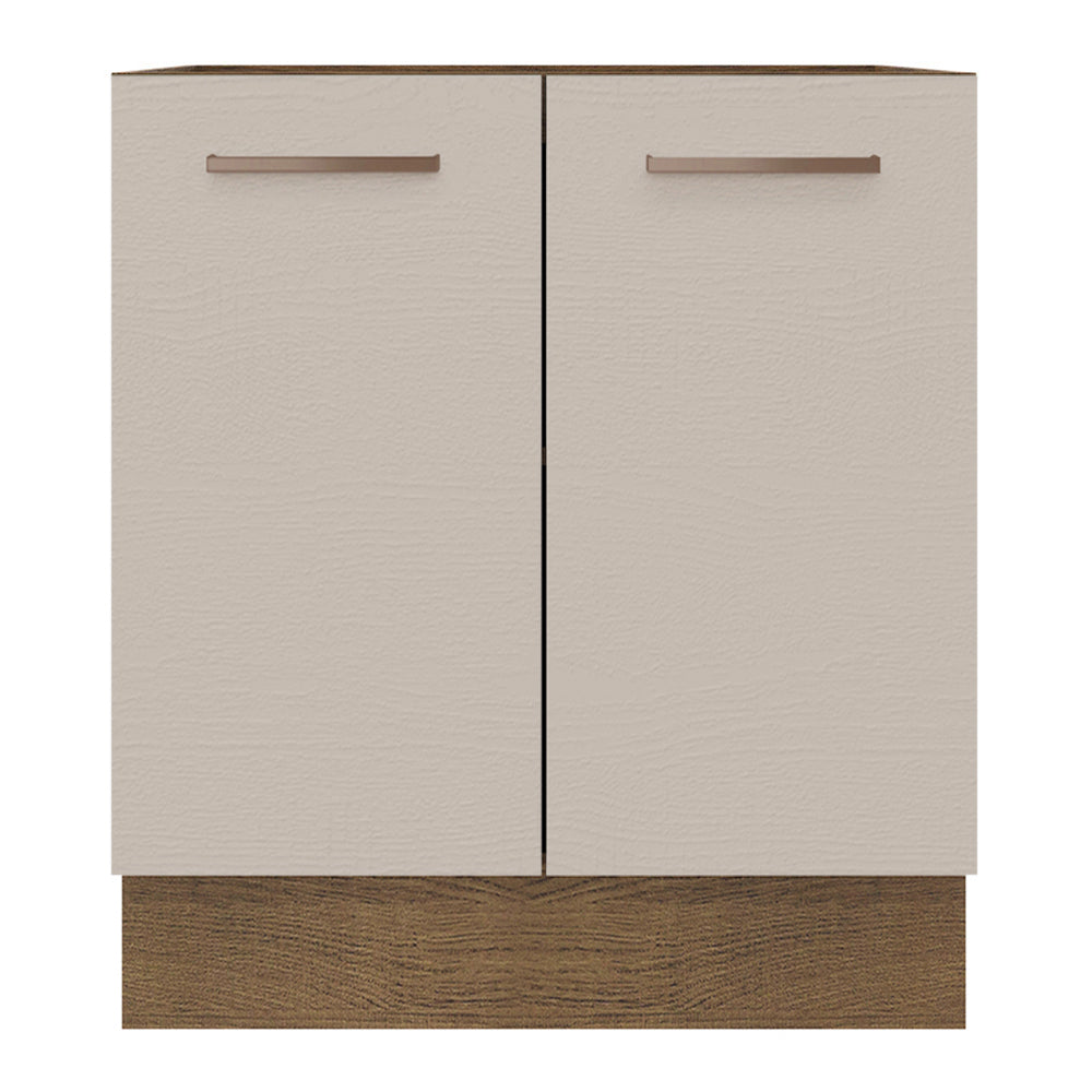 Bajo Mesada Cocina 70 x 60 cm 2 Puertas (Sin Mesada) Marrón/Crema Agata Madesa