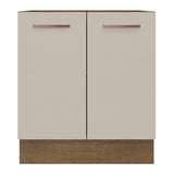Bajo Mesada Cocina 70 x 60 cm 2 Puertas (Sin Mesada) Marrón/Crema Agata Madesa