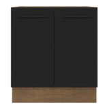 Bajo Mesada Cocina 70 x 60 cm 2 Puertas (Sin Mesada) Marrón/Negro Agata Madesa