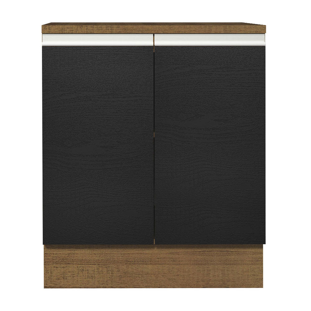 Bajo Mesada 70 x 60 cm 2 Puertas (Con Mesada) Marrón/Negro Glamy Madesa