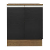 Bajo Mesada 70 x 60 cm 2 Puertas (Con Mesada) Marrón/Negro Glamy Madesa