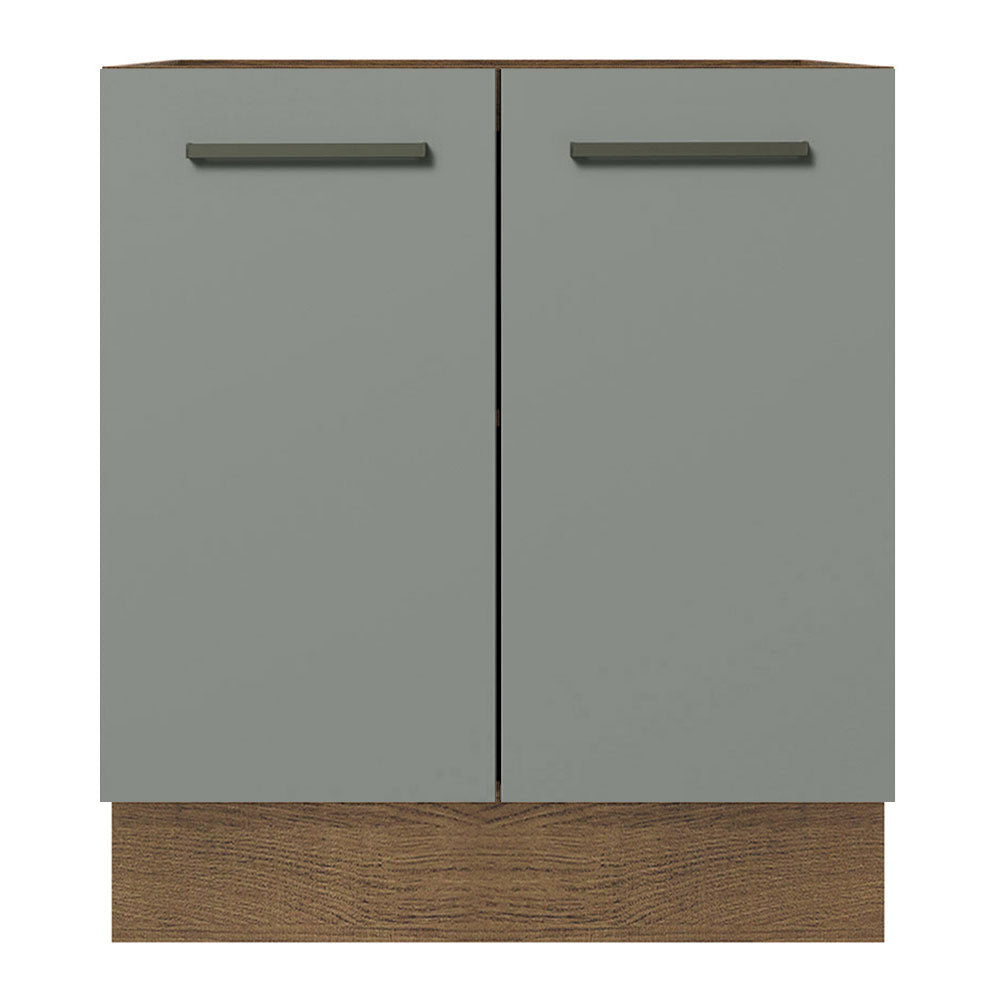 Bajo Mesada Cocina 70 x 60 cm 2 Puertas (Sin Mesada) Marrón/Gris Agata Madesa