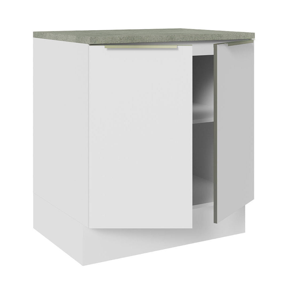 Bajo Mesada 70 cm x 60 cm, Sin cajones 2 Puertas Lux Blanco/Blanco