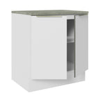 Bajo Mesada 70 x 60 cm 2 Puertas (Con Mesada) Sin cajones Blanco/Blanco Lux Madesa