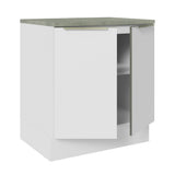 Bajo Mesada 70 cm x 60 cm, Sin cajones 2 Puertas Lux Blanco/Blanco