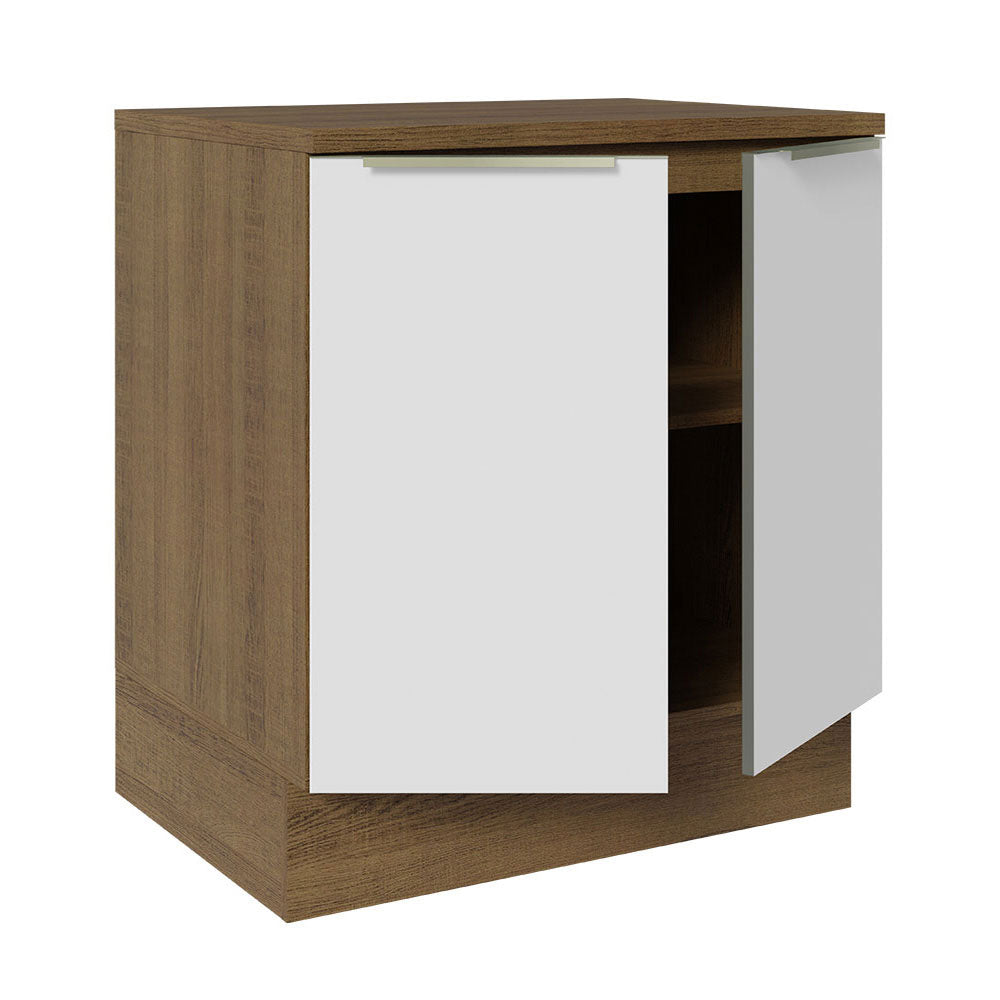 Bajo Mesada 70 cm x 60 cm, Sin cajones 2 Puertas Lux Marrón/Blanco