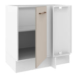 Bajo Mesada Cocina Esquinera 1 Puerta 60 cm Profundidad (Sin Mesada) Blanco/Crema Agata Madesa