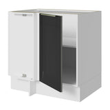 Bajo Mesada 80 cm x 60 cm, 1 Puerta Lux Blanco/Negro