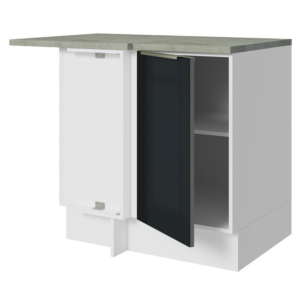Bajo Mesada 102 cm x 64 cm, Sin cajones 1 Puerta Lux Blanco/Negro