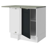 Bajo Mesada 102 cm x 64 cm, Sin cajones 1 Puerta Lux Blanco/Negro
