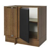 Bajo Mesada Esquinero 1 Puerta 60 cm Profundidad (Sin Mesada) Marrón/Negro Glamy Madesa