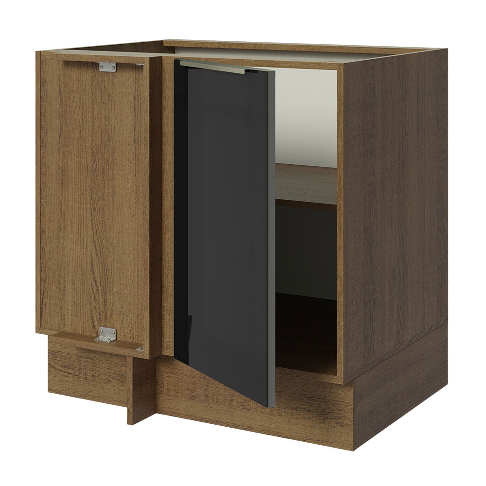 Bajo Mesada 80 cm x 60 cm, Sin cajones 1 Puerta Lux Marrón/Negro