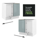 Bajo Mesada 80 cm x 60 cm, 1 Puerta Lux Blanco/Gris