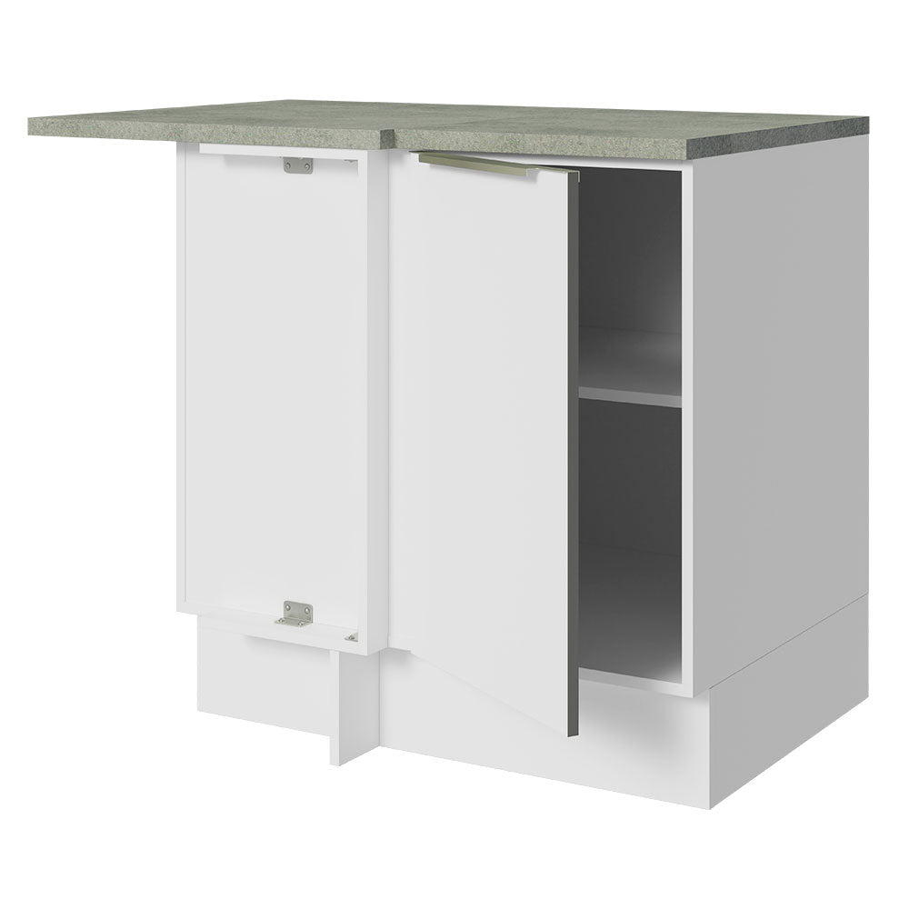 Bajo Mesada 102 cm x 64 cm, Sin cajones 1 Puerta Lux Blanco/Blanco